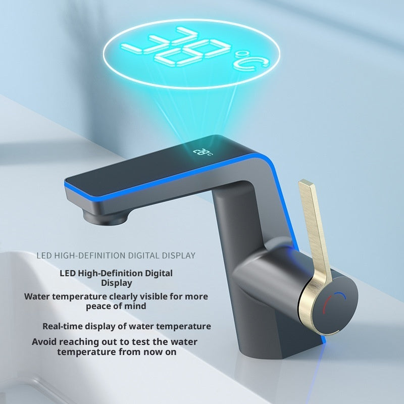 Intelligenter LED-Wasserhahn mit Temperaturanzeige – Modernes Design, energiesparend & drehbar