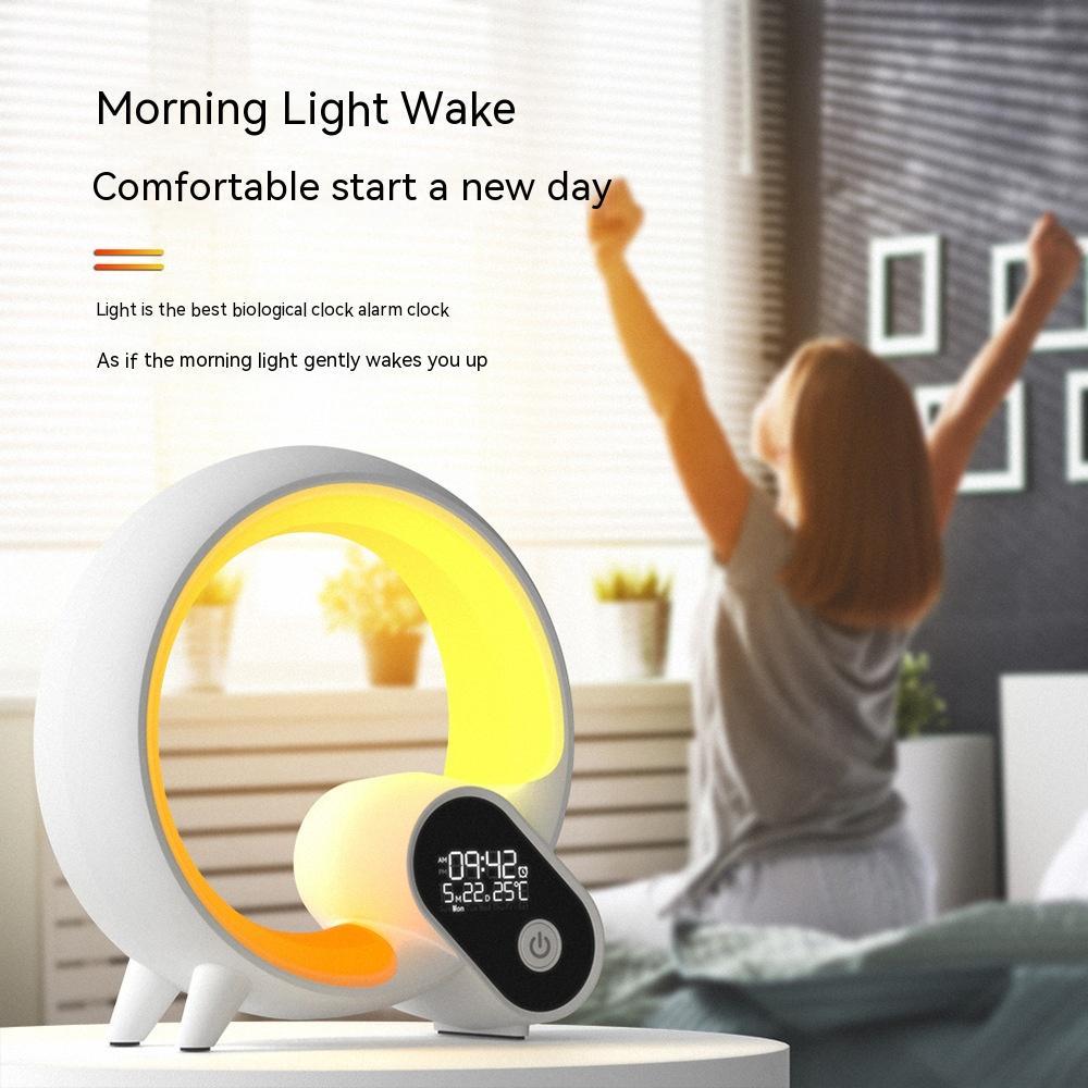 Q Light Atmosphere Lampe – Smart RGB Sonnenaufgangslicht mit App & White Noise