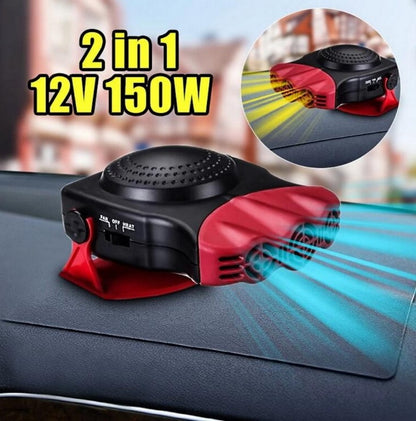 2-in-1 Auto Heizlüfter 12V | Schnell-Enfroster & Scheibenenteiser 150W