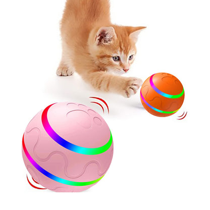 Intelligenter Katzenspielball – USB Automatisches Katzenspielzeug mit Bewegungssensor und LED-Licht