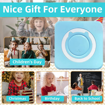 Mini Bluetooth Thermodrucker – Mobiler Inkless Printer für Fotos, Etiketten & Notizen (200 DPI)