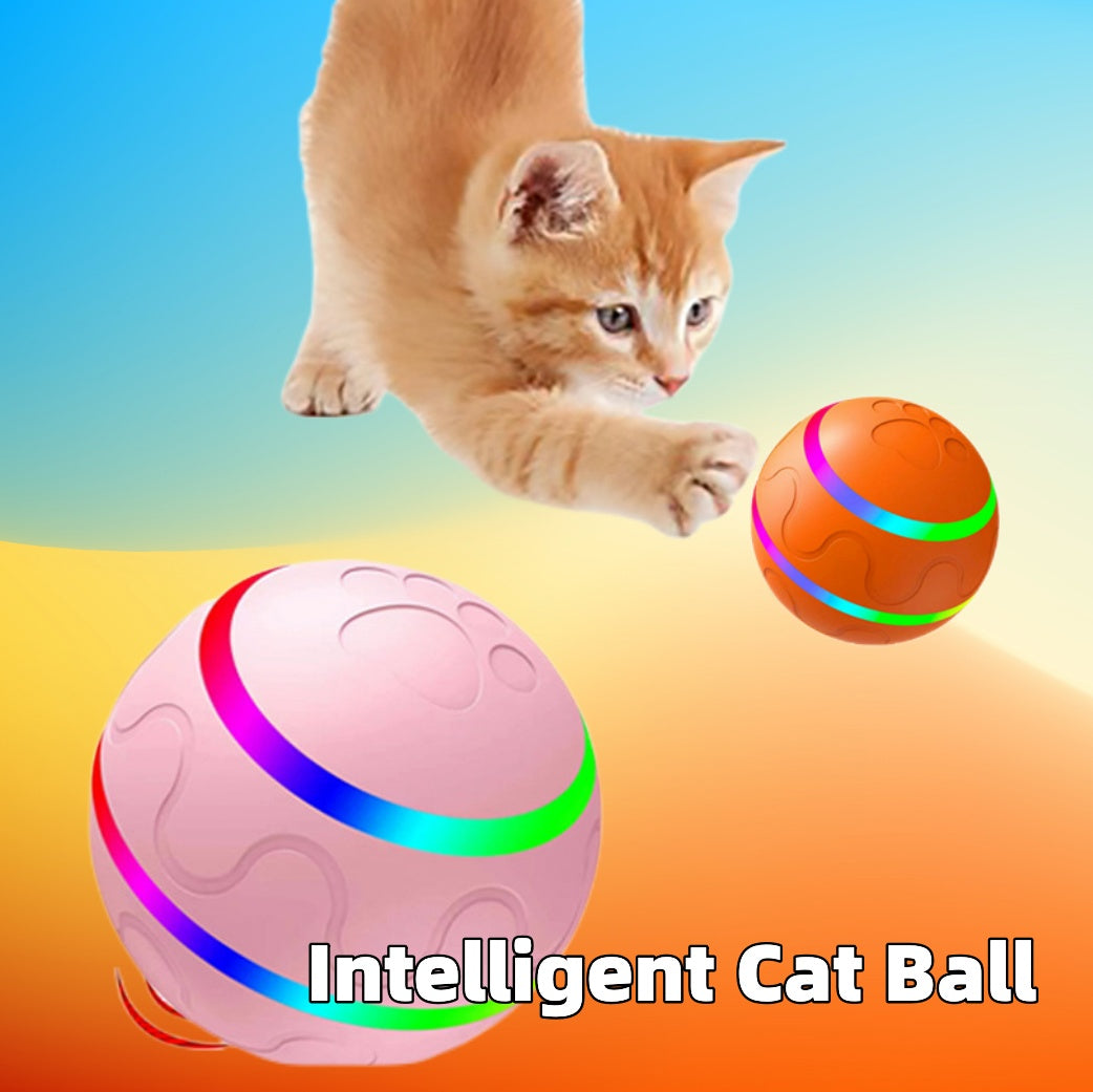 Intelligenter Katzenspielball – USB Automatisches Katzenspielzeug mit Bewegungssensor und LED-Licht